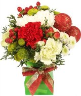 Christmas Jolly 3 Arragements with Vase